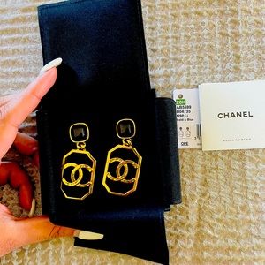 SOLD Chanel 20k earrings in Blue and Gold
